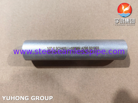 ASME B36.10 أنبوب الحلمة ASTM A790 UNS S31803 حلمة الفولاذ المزدوج الخيط