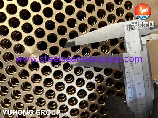 ASTM B171 C46400 أوراق الأنابيب الثابتة المكون الأساسي للمبادلات الحرارية
