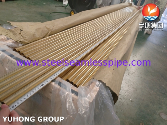 أنبوب مكثف حرارة من سبيكة النحاس السلس Astm B111 C44300 O61 CuZn28Sn1