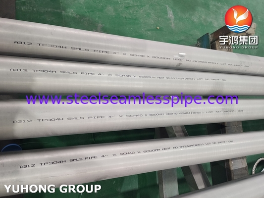 ASTM A312 TP304H أنابيب بلا خيوط من الفولاذ المقاوم للصدأ بقوة عالية