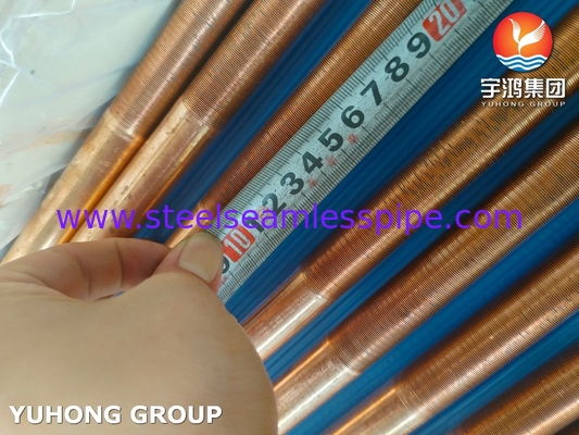 ASTM B111 UNS C12200 أنبوب نحاس غير سلس مبادل حرارة أنبوب ذو ذيل منخفض