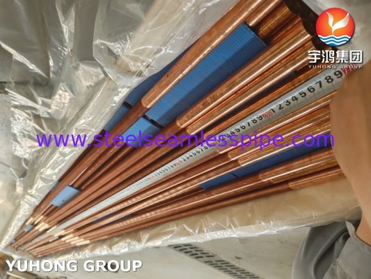 ASTM B111 UNS C12200 أنبوب نحاس غير سلس مبادل حرارة أنبوب ذو ذيل منخفض