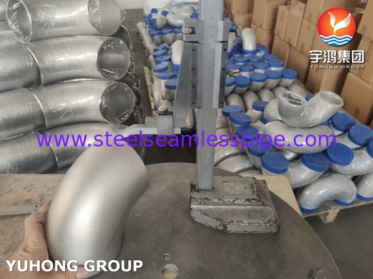 ASTM A403 WP304H أنابيب الصلب المقاوم للصدأ مقبلة 90 درجة SR الكوع