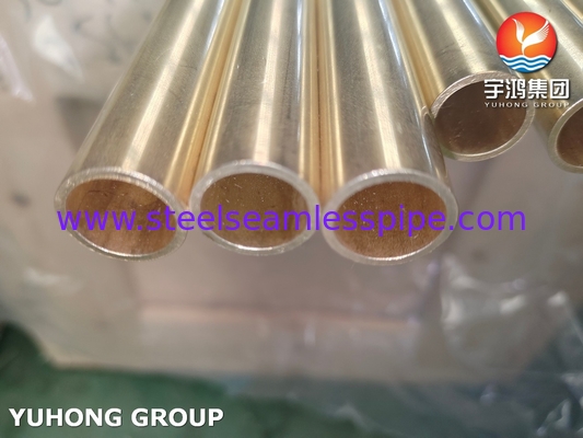 ASTM B111 C44300 O61 أنبوب النحاس الأميرالية أنبوب مبادل الحرارة النحاسي السلس