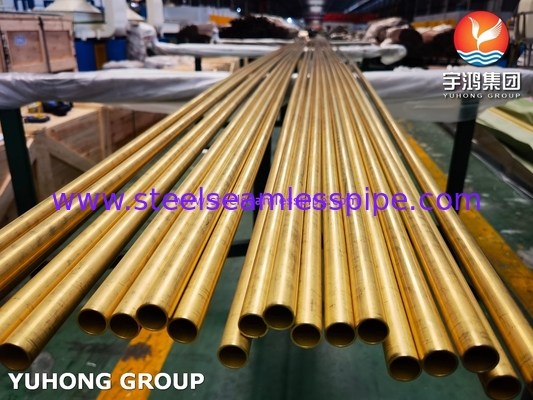 أنابيب غير منسقة من سبيكة النحاس ASME SB111 / ASTM B111 C68700