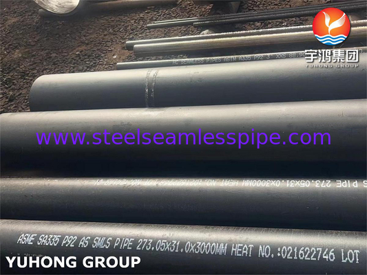 ASTM A335 / ASME SA335 P92 أنبوب بلا خيوط من الفولاذ اللاصق أنبوب الغلاية عالي الضغط