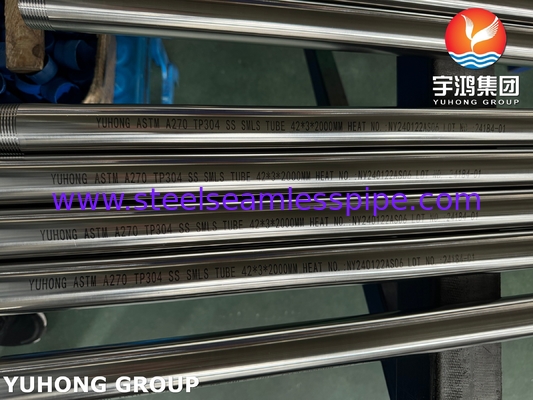 أنبوب ASTM A270 الصحي TP304 أنبوب بلا خيوط من الفولاذ المقاوم للصدأ مع نهاية خيط NPT