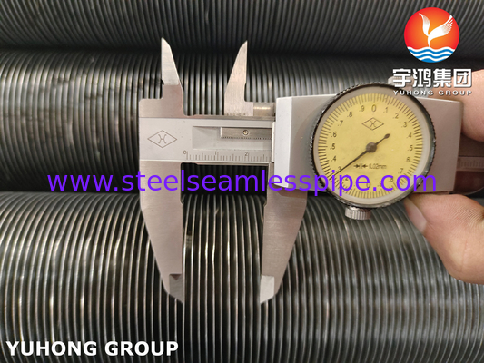 ASTM A210 GR.A1، أنبوب زعانف متضمن من الفولاذ الكربوني مع شريط الألومنيوم، 100٪ ECT