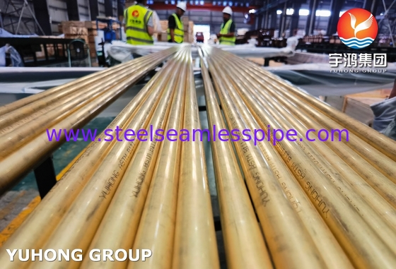 C68700 أنبوب غير منسوج من سبيكة النحاس ASTM B111 للمبادلات الحرارية SGS المعتمدة