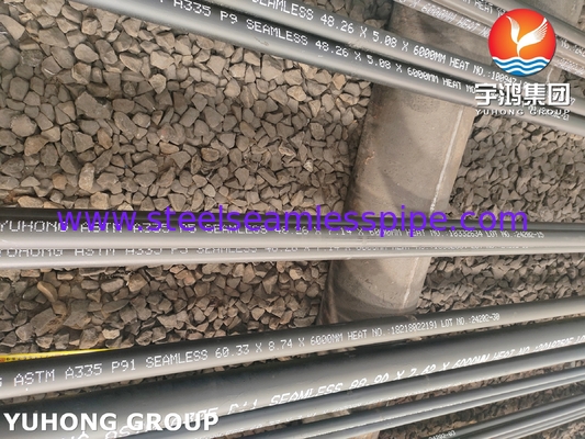 P22 أنابيب بلا خيوط من الفولاذ اللاصق ASME SA335 لمتدفعات أسطوانية رأسية