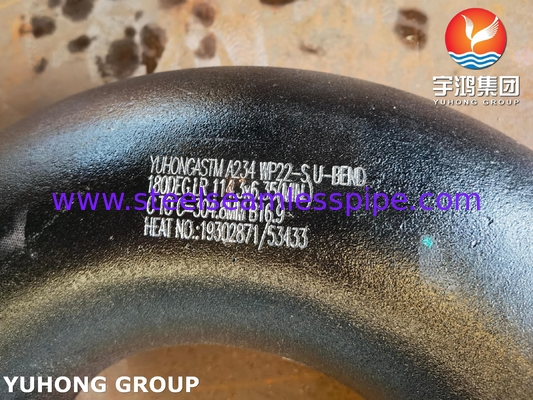 صلابة أنابيب الصلب المصنوع من سبيكة ASTM A234 WP22 180° LR U BEND