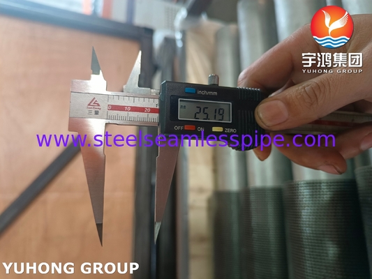 TP304H أنبوب HFW ذو ذيل متعرج من النوع ASTM A312 لنظام بخار استرداد الحرارة HRSG
