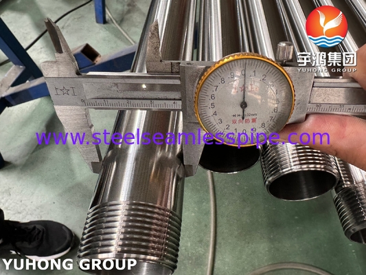 أنبوب الصلب المقاوم للصدأ الصحي ASTM A270 TP304 مع خيط خارجي
