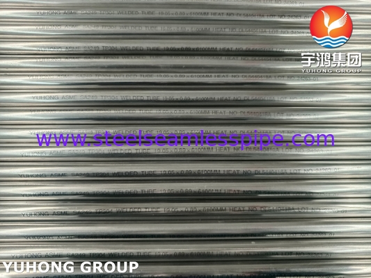 ASTM A249 TP304 الأنبوب المطاوئ من الفولاذ المقاوم للصدأ مشعومة واضحة للمكثف المبادل الحراري