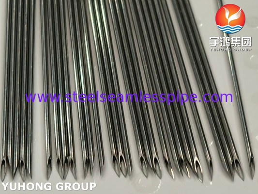 ISO9626 SUS304 SUS316L ، أنبوب الإبرة من الفولاذ المقاوم للصدأ ، النقطة المزدوجة ، تطبيق إبرة الحقن الطبية