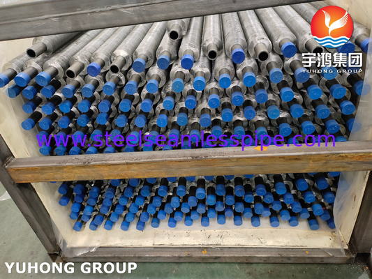 ASTM A210 GR.A1، أنبوب زعانف متضمن من الفولاذ الكربوني مع شريط الألومنيوم، 100٪ ECT