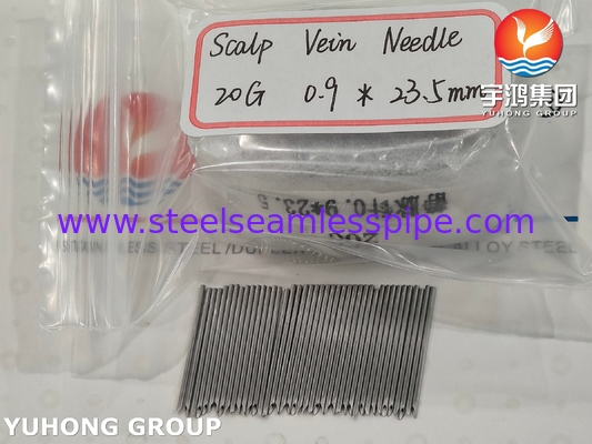 ISO9626 SUS304 ، أنبوب إبرة داخل الوريد للحقن الوريدي والتسريب ، 20G 0.9 * 23.5MM