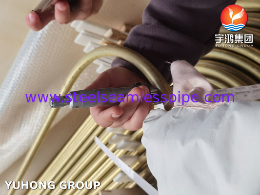 ASTM B395 / ASME SB395 C68700 أنبوب سبيكة النحاس المنحني لمتبادل الحرارة