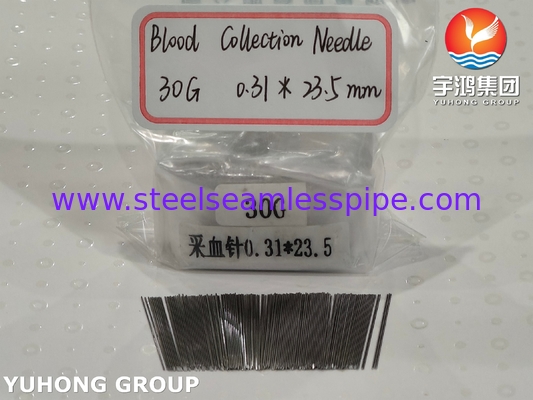 ISO9626 SUS304 30G 0.31*23.5MM الدم الصلب الطبي المزدوج للاختبار