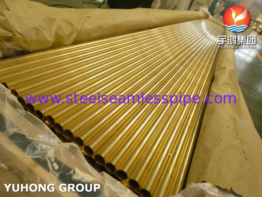 ASME SB111 C44300 أنبوب نحاسي بلا خيوط أنبوب نحاسي لمبادل الحرارة