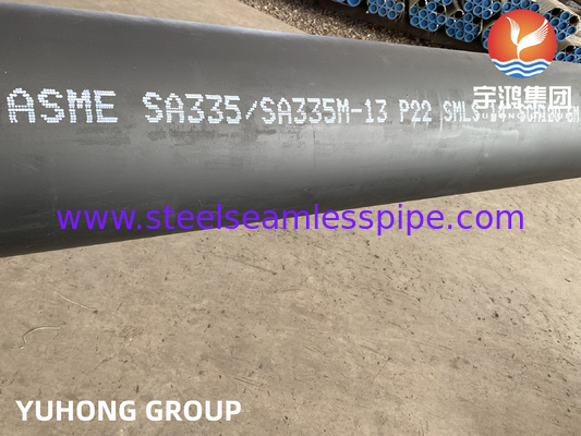 ASTM A335 P22 أنابيب الغلاية الفولاذية السبيكة من سبيكة الصلب لمشاريع المصافي