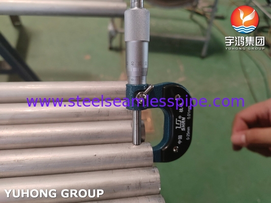 ASME SA789 / ASTM A789 S32750 أنبوب فولاذي مزدوج بلا خيوط لمبادل الحرارة ، تطبيق كيميائي