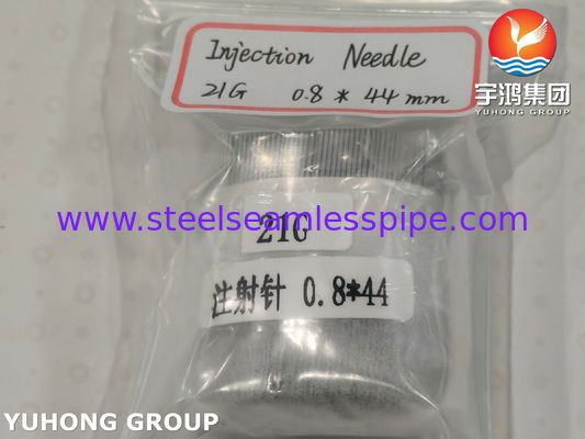 إبرة حقن نقطة 21G Lancet ، أنبوب إبرة من الفولاذ المقاوم للصدأ الطبي ISO7864 SUS304