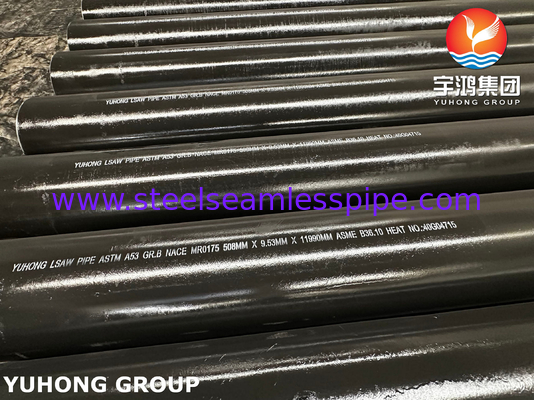 ASTM A53 / ASME SA53 الدرجة B LSAW أنابيب لحام من الفولاذ الكربوني NACE للأنابيب الصناعية