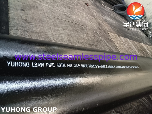 ASTM A53 / ASME SA53 الدرجة B LSAW أنابيب لحام من الفولاذ الكربوني NACE للأنابيب الصناعية