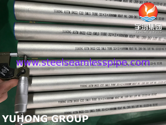 أنبوب غير منسجم من سبائك النيكل ASTM B622 Hastelloy C22 UNS N06022 لأوعية المفاعلات