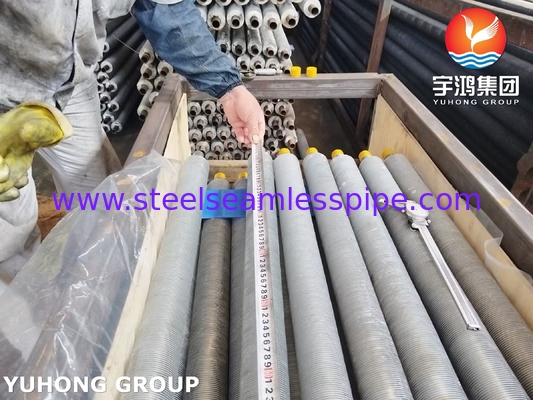 أنبوب الفولاذ المقاوم للصدأ ASTM A249 TP304L نوع L مع شريط الألومنيوم لتبريد الهواء