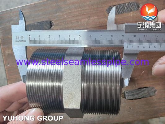 ASTM A182 F316L BSP وصلة سداسية الحلمة للضغط