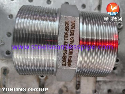 ASTM A182 F316L BSP وصلة سداسية الحلمة للضغط