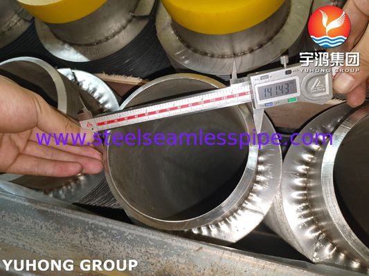 ASTM A376 TP347H الصلبة الحلزون الحلزوني عالي التردد HFW Fin Tube مع 11Cr