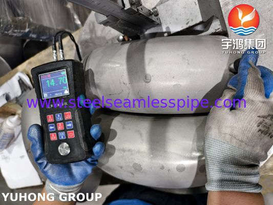 ASTM A403 WP321H أنابيب الفولاذ المقاوم للصدأ ASME B16.9 الحائط 180 درجة الكوع