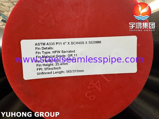 أنبوب ASTM A335 P11 ذو الزعانف الملسومة مع GR 11 زعانف للنظام HSRG Superheater