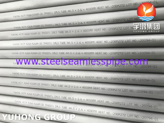ASTM A268 TP430Ti أنبوب بلا خيوط من الفولاذ المقاوم للصدأ مارتنسيتيك فيرريتيك لمبادل الحرارة