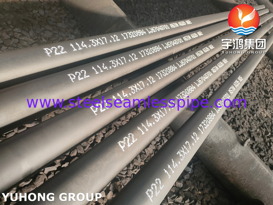 ASTM A335 P22 أنابيب بلا خيوط من الفولاذ اللاصق للاستخدام في درجات الحرارة العالية