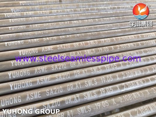 ASTM A210 / ASME SA210 Gr A1 أنبوب الفولاذ المتوسط الكربونية السلس للجدار الحد الأدنى للغلادة