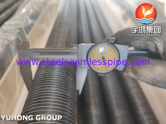 أنبوب زعانف من الفولاذ الكربوني ASTM A179، أنبوب زعانف من النوع L، مع شريط ألومنيوم لمبرد الهواء