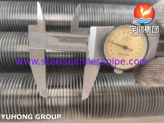 أنبوب زعانف من الفولاذ الكربوني ASTM A179، أنبوب زعانف من النوع L، مع شريط ألومنيوم لمبرد الهواء