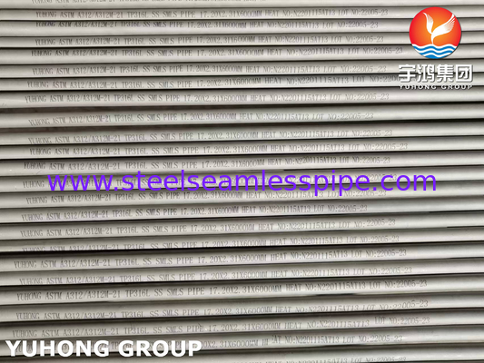 ASTM A312 TP316L (UNS S31603) أنابيب بلا خيوط من الفولاذ المقاوم للصدأ للبتروكيماويات