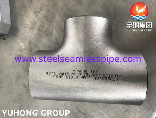 ASTM A815 S31803 مزدوج الفولاذ المقاوم للصدأ تثبيت Tee B16.9