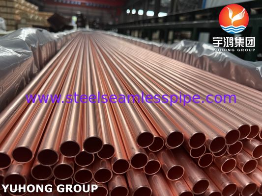 ASTM B111 C12200 H55 Pure Copper Tube for Condenser, light-drawn