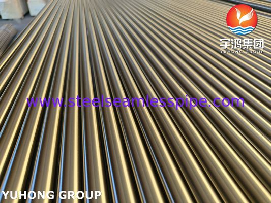 ASTM A213 TP312H أنبوب الفولاذ المقاوم للصدأ الخالي من اللحم السطح الساطع المفروم للمبادل الحراري