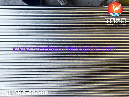 ASTM A213 TP312H أنبوب الفولاذ المقاوم للصدأ الخالي من اللحم السطح الساطع المفروم للمبادل الحراري