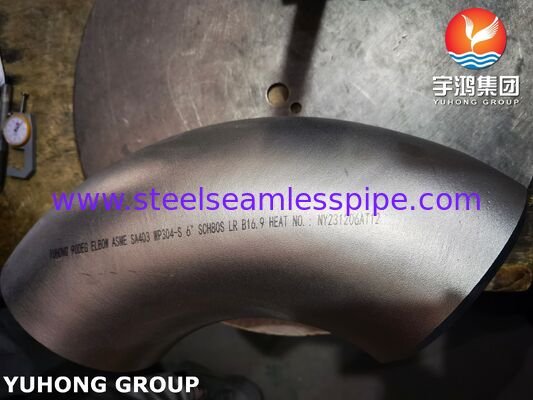 ASTM A403 WP304 الفولاذ المقاوم للصدأ المثبت الكوع المطاطي