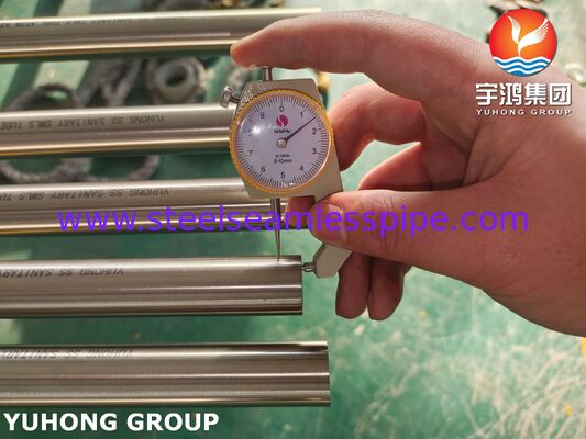 أنبوب صحي سلس من الفولاذ المقاوم للصدأ ASTM A270 TP304، مصلب ساطع، لمعالجة الأغذية