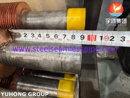 أنابيب مُزودة بزعانف مُدمجة للمراجل والمُسخنات الاقتصادية A106 Gr.B بقاعدة نحاسية