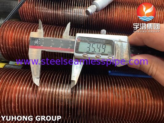 أنابيب مُزودة بزعانف مُدمجة للمراجل والمُسخنات الاقتصادية A106 Gr.B بقاعدة نحاسية